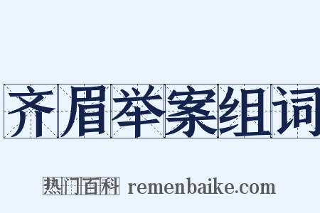 齐眉举案组词是什么意思的图片